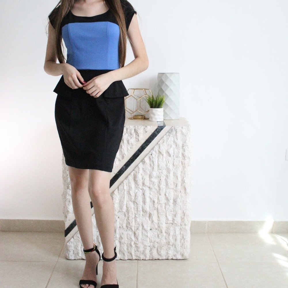 Elegant Black and Blue Dress